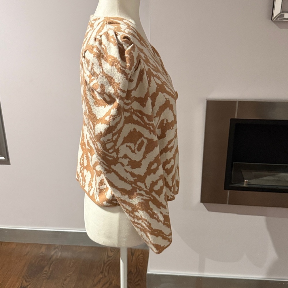 Nine West Beige and White cardigan Sweater size L - Picture 2 of 6